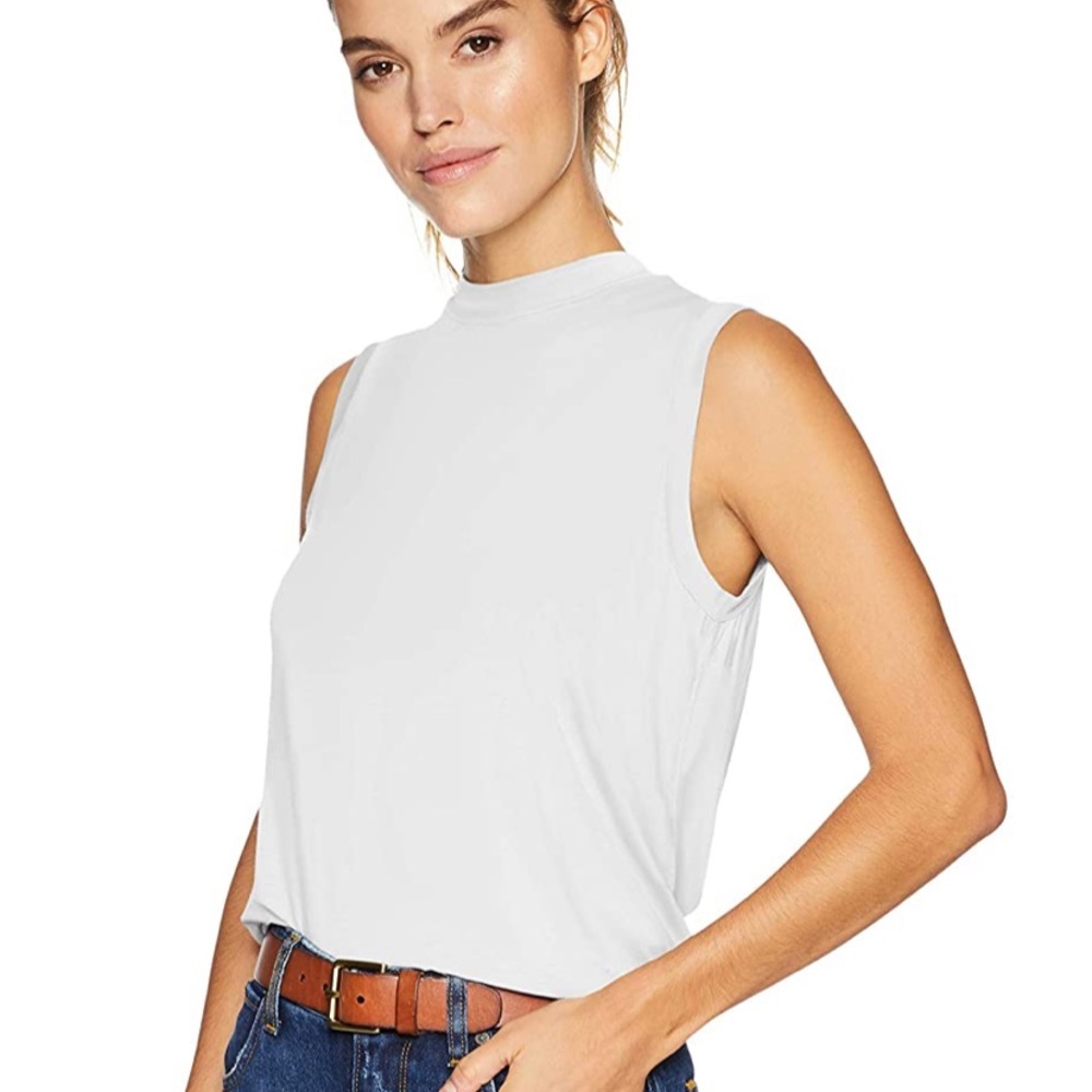 High neck white t shirt